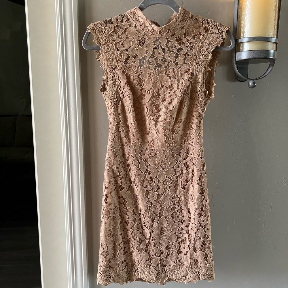 Nude lace dress size small